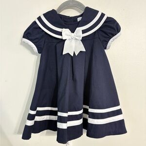 Vintage Chantilly Place Navy and white Sailor  Dress Size 18 Months